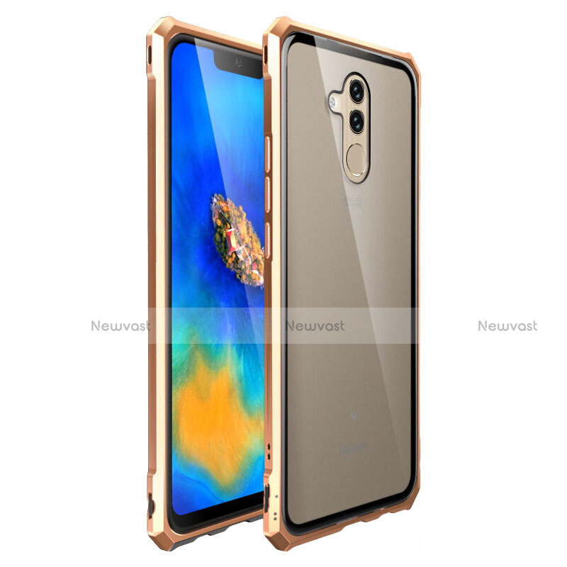 Luxury Aluminum Metal Frame Mirror Cover Case for Huawei Mate 20 Lite Gold