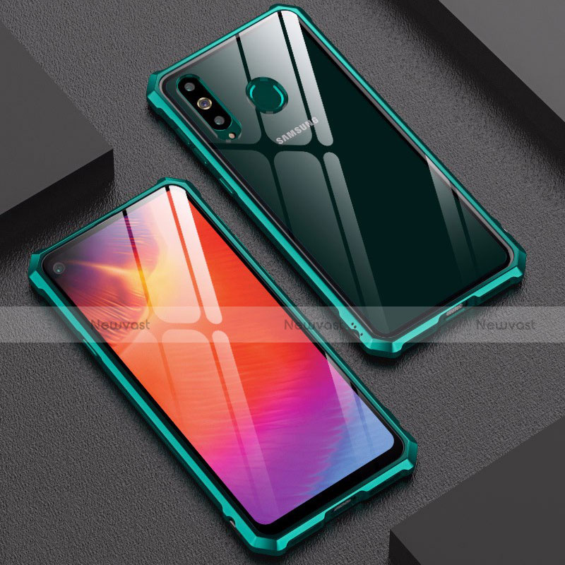 Luxury Aluminum Metal Frame Mirror Cover Case for Samsung Galaxy A8s SM-G8870 Green