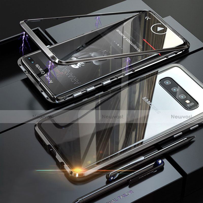 Luxury Aluminum Metal Frame Mirror Cover Case for Samsung Galaxy S10 Black