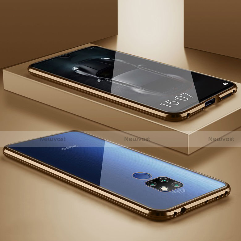 Luxury Aluminum Metal Frame Mirror Cover Case M01 for Huawei Mate 20 Gold