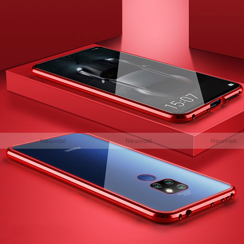 Luxury Aluminum Metal Frame Mirror Cover Case M01 for Huawei Mate 20 Red