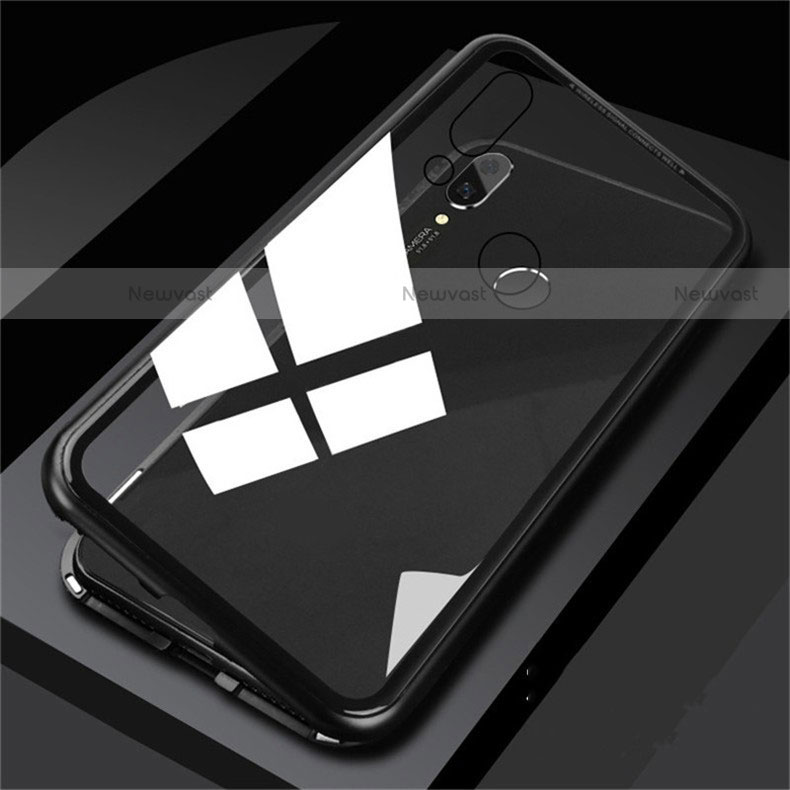Luxury Aluminum Metal Frame Mirror Cover Case M01 for Huawei P Smart (2019) Black