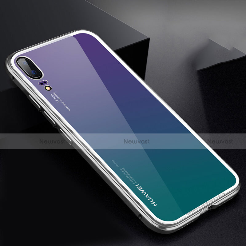 Luxury Aluminum Metal Frame Mirror Cover Case M01 for Huawei P20