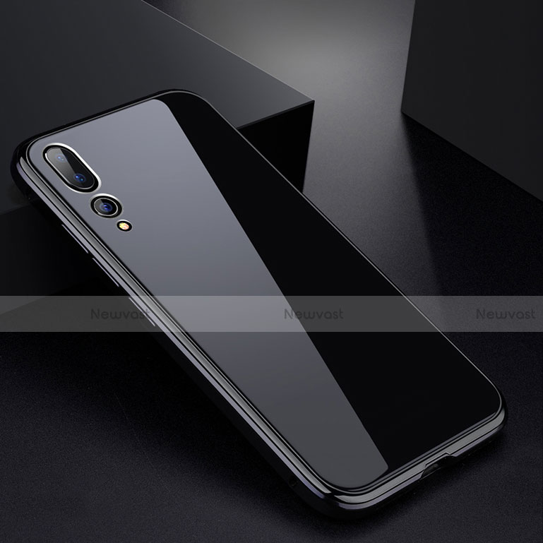 Luxury Aluminum Metal Frame Mirror Cover Case M01 for Huawei P20 Pro Black