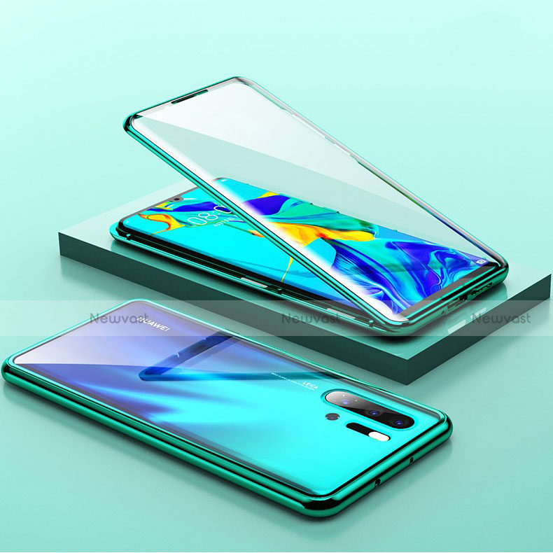 Luxury Aluminum Metal Frame Mirror Cover Case M01 for Huawei P30 Pro New Edition Green