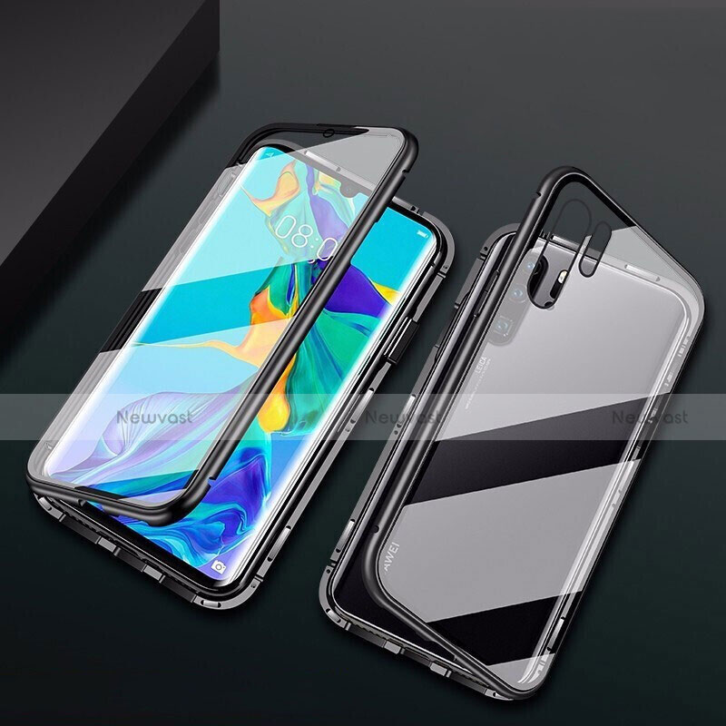 Luxury Aluminum Metal Frame Mirror Cover Case M02 for Huawei P30 Pro Black
