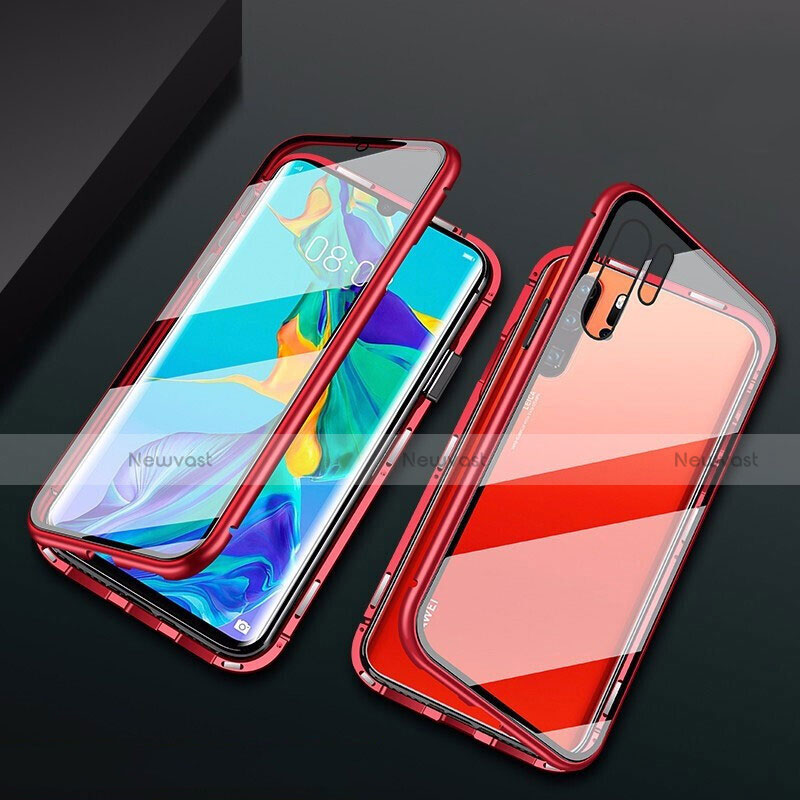 Luxury Aluminum Metal Frame Mirror Cover Case M02 for Huawei P30 Pro New Edition Red