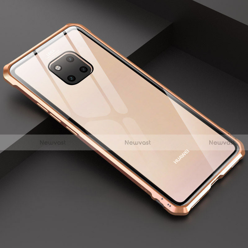 Luxury Aluminum Metal Frame Mirror Cover Case M03 for Huawei Mate 20 Pro Gold