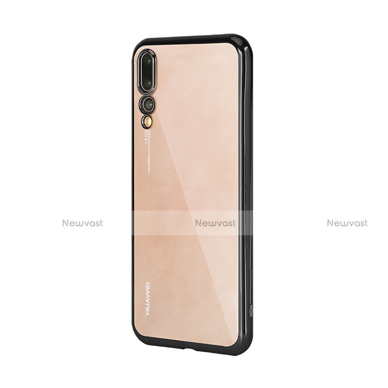 Luxury Aluminum Metal Frame Mirror Cover Case M04 for Huawei P20 Pro Black