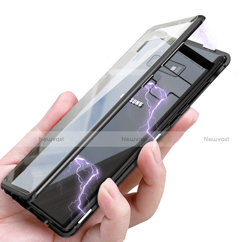 Luxury Aluminum Metal Transparent Mirror Cover for Samsung Galaxy Note 9 Black
