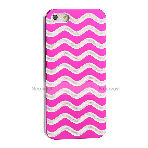Luxury Aluminum Metal Wave Case for Apple iPhone 5 Hot Pink