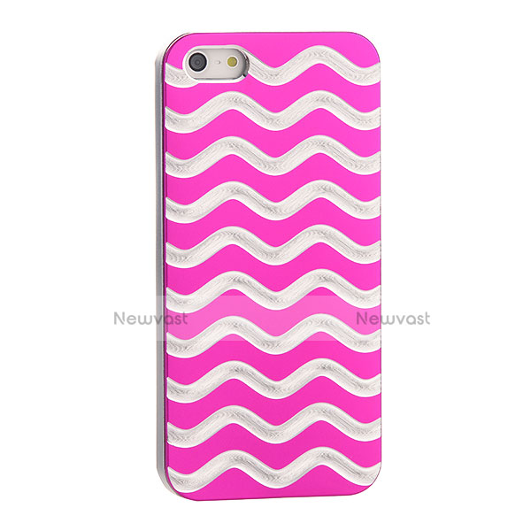 Luxury Aluminum Metal Wave Case for Apple iPhone 5S Hot Pink