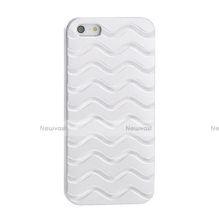 Luxury Aluminum Metal Wave Cover for Apple iPhone 5 Silver