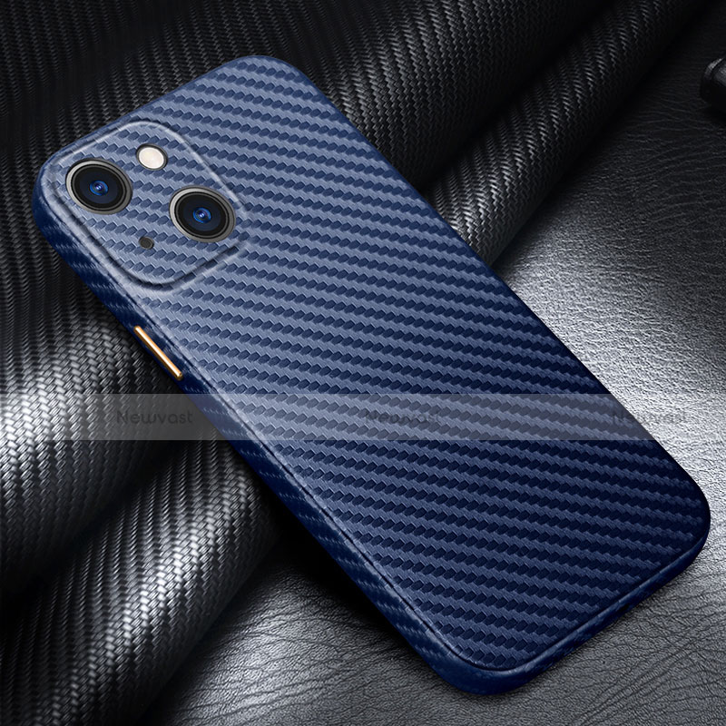 Luxury Carbon Fiber Twill Soft Case C01 for Apple iPhone 13 Blue