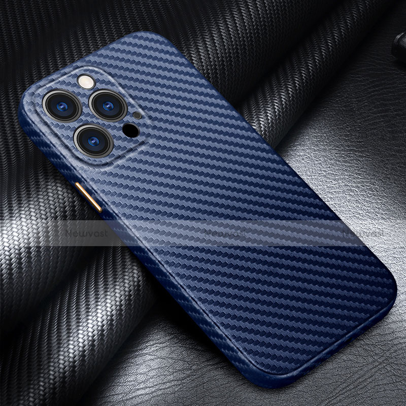 Luxury Carbon Fiber Twill Soft Case C01 for Apple iPhone 13 Pro Max Blue