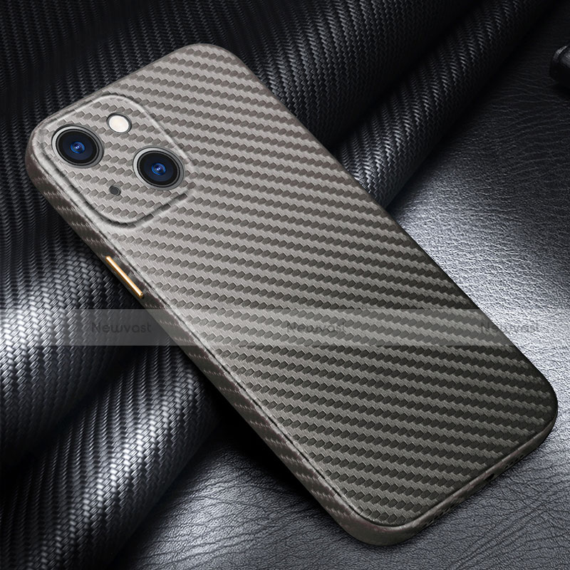 Luxury Carbon Fiber Twill Soft Case C01 for Apple iPhone 14 Gray