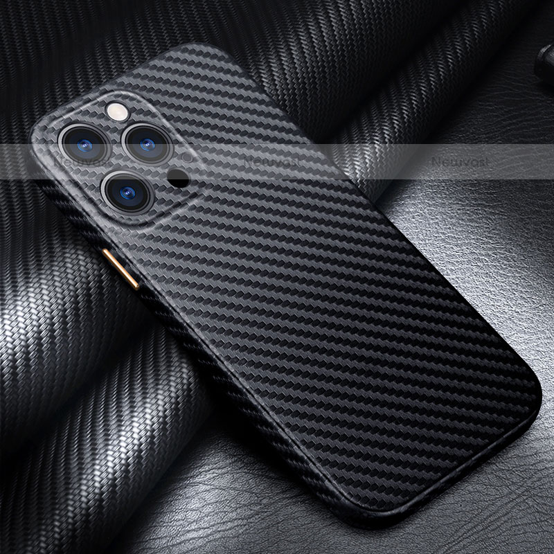 Luxury Carbon Fiber Twill Soft Case C01 for Apple iPhone 15 Pro Max Black