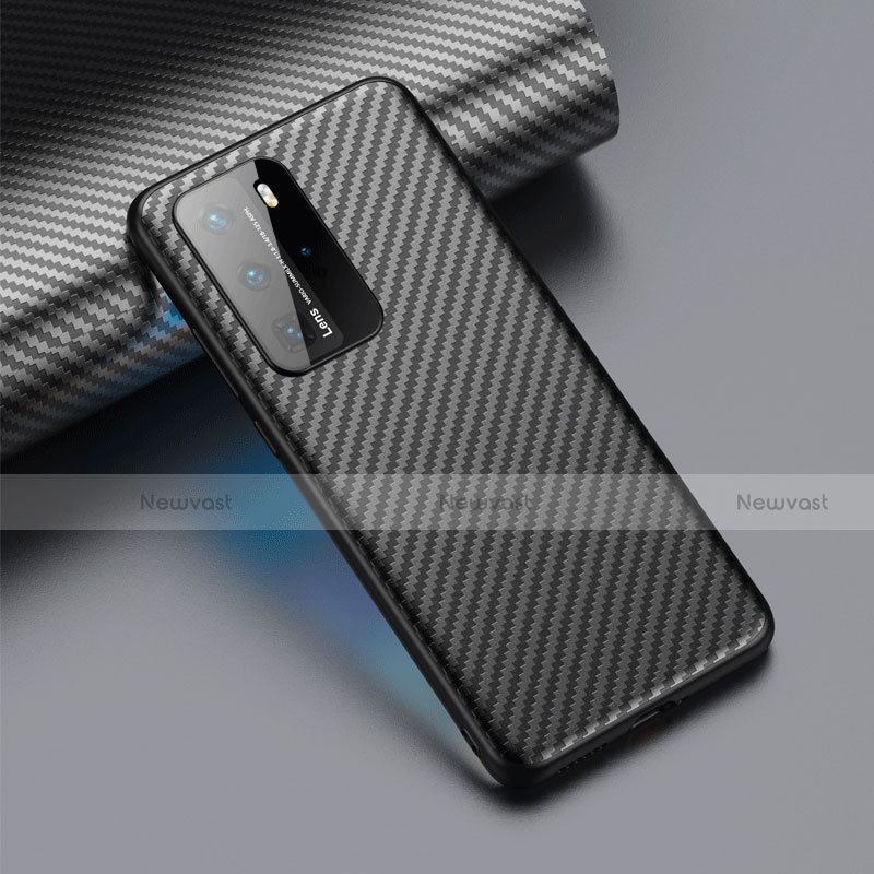 Luxury Carbon Fiber Twill Soft Case C01 for Huawei P40 Pro Black