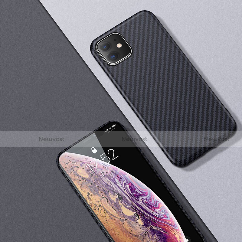 Luxury Carbon Fiber Twill Soft Case Cover for Apple iPhone 11 Black