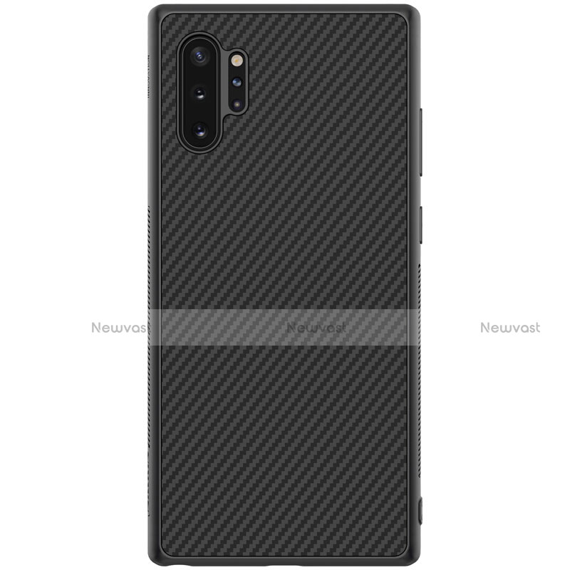 Luxury Carbon Fiber Twill Soft Case Cover for Samsung Galaxy Note 10 Plus 5G Black