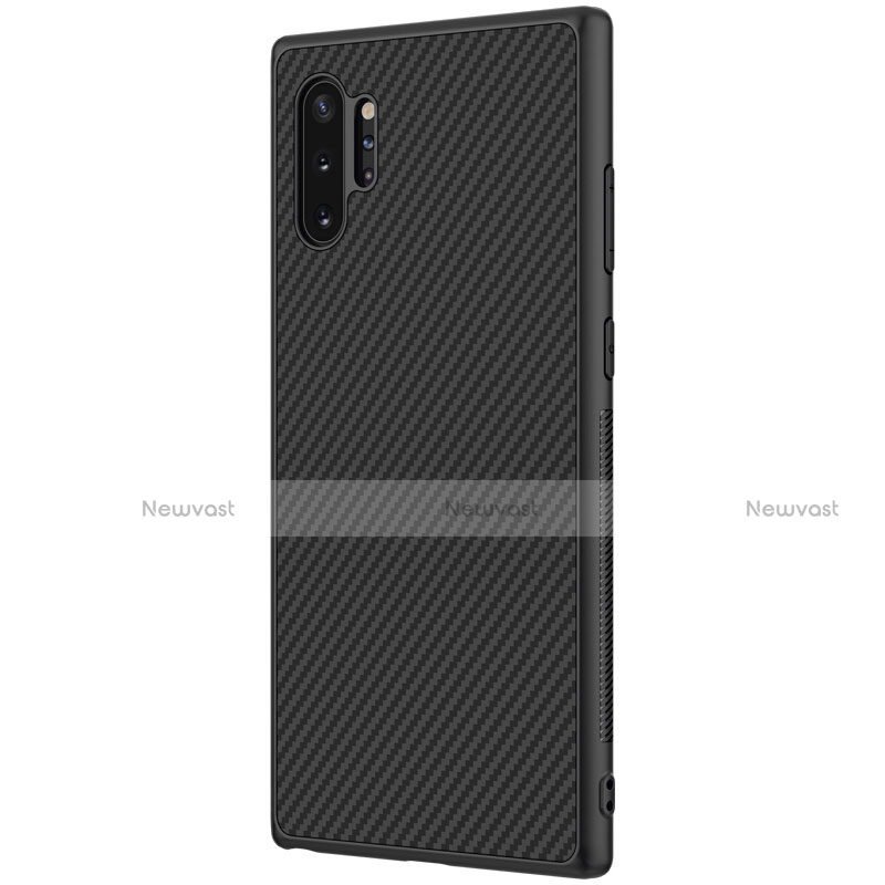 Luxury Carbon Fiber Twill Soft Case Cover for Samsung Galaxy Note 10 Plus 5G Black