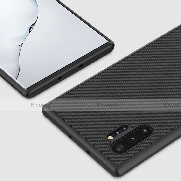 Luxury Carbon Fiber Twill Soft Case Cover for Samsung Galaxy Note 10 Plus 5G Black