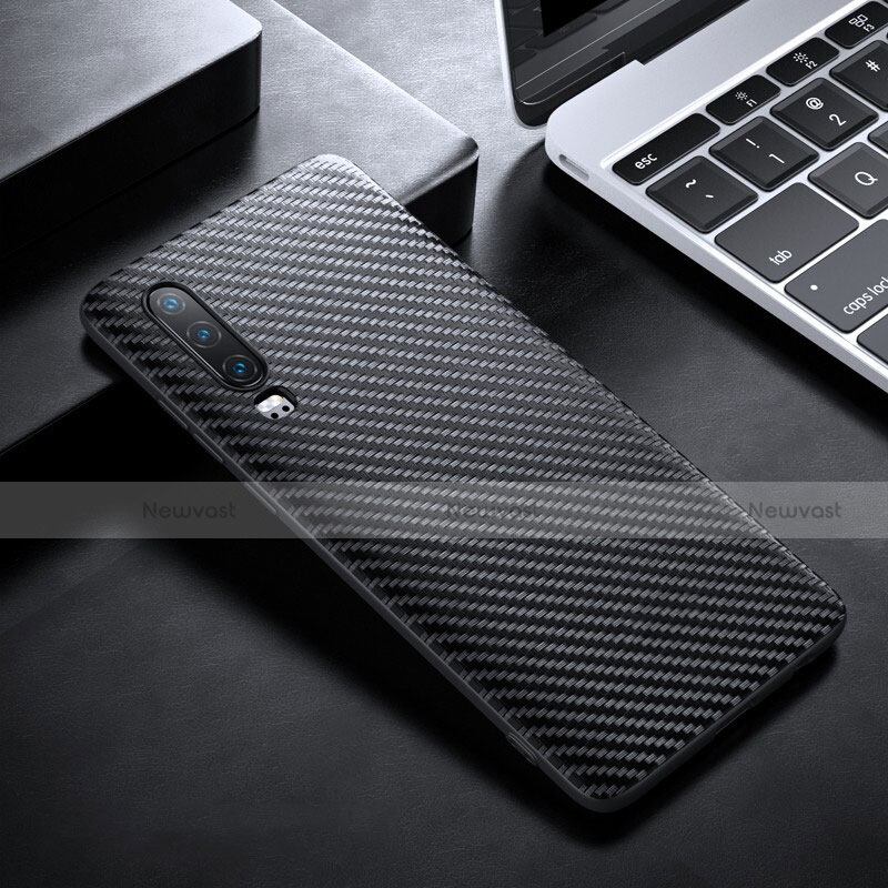 Luxury Carbon Fiber Twill Soft Case T02 for Huawei P30 Black