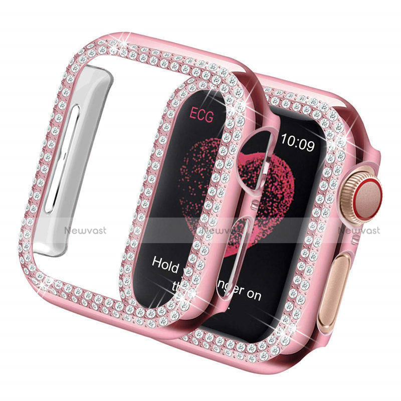 Luxury Diamond Bling Hard Case Cover for Apple iWatch 5 40mm Pink