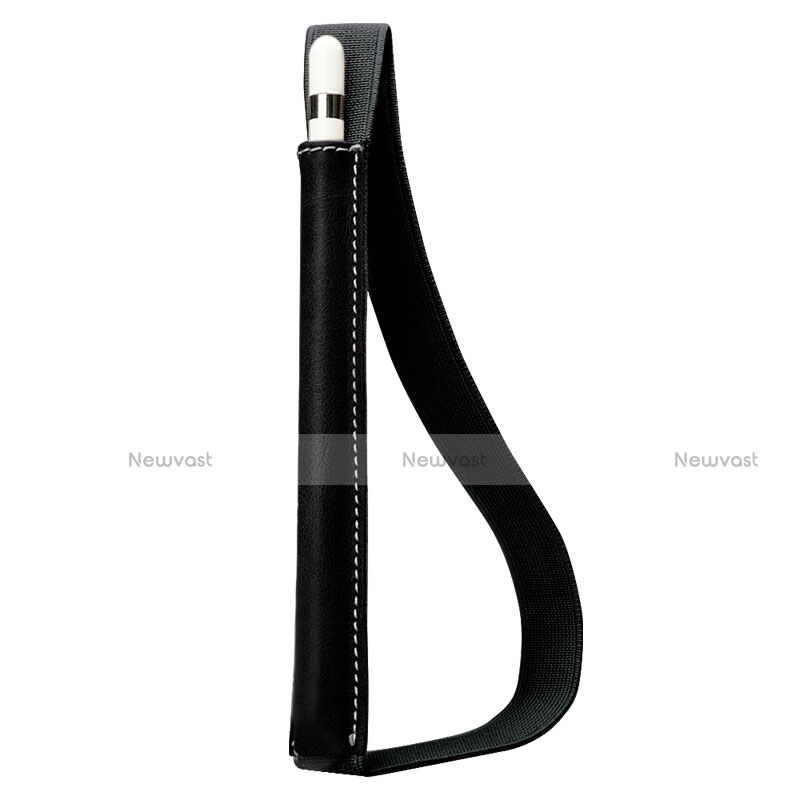 Luxury Leather Holder Elastic Detachable Cover P01 for Apple Pencil Apple New iPad 9.7 (2017) Black