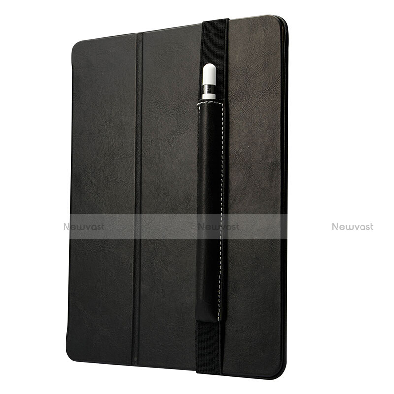 Luxury Leather Holder Elastic Detachable Cover P01 for Apple Pencil Apple New iPad 9.7 (2017) Black