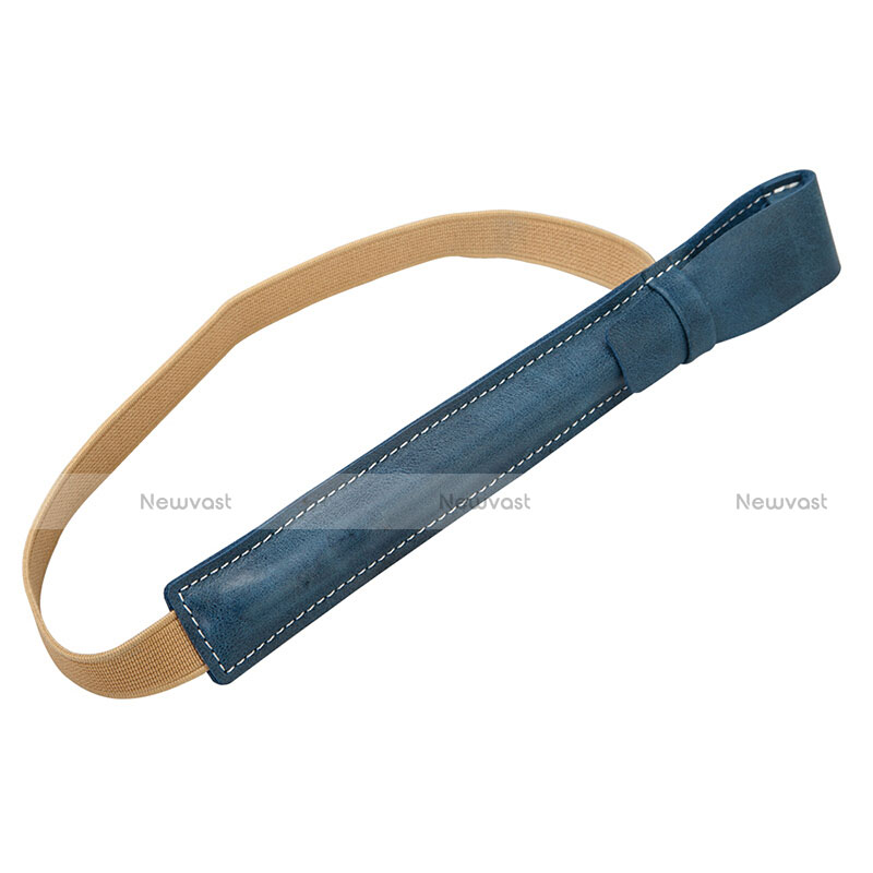 Luxury Leather Holder Elastic Detachable Cover P02 for Apple Pencil Apple iPad Pro 12.9 (2017) Blue