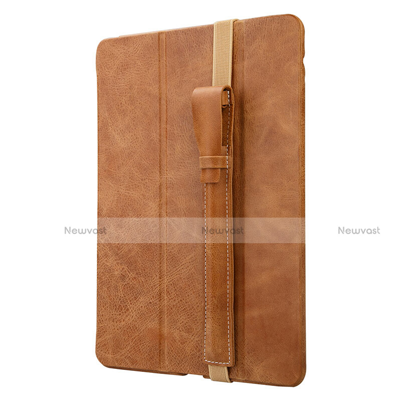Luxury Leather Holder Elastic Detachable Cover P02 for Apple Pencil Apple iPad Pro 12.9 (2017) Brown
