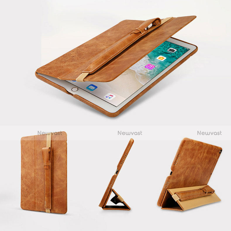 Luxury Leather Holder Elastic Detachable Cover P02 for Apple Pencil Apple iPad Pro 9.7 Brown