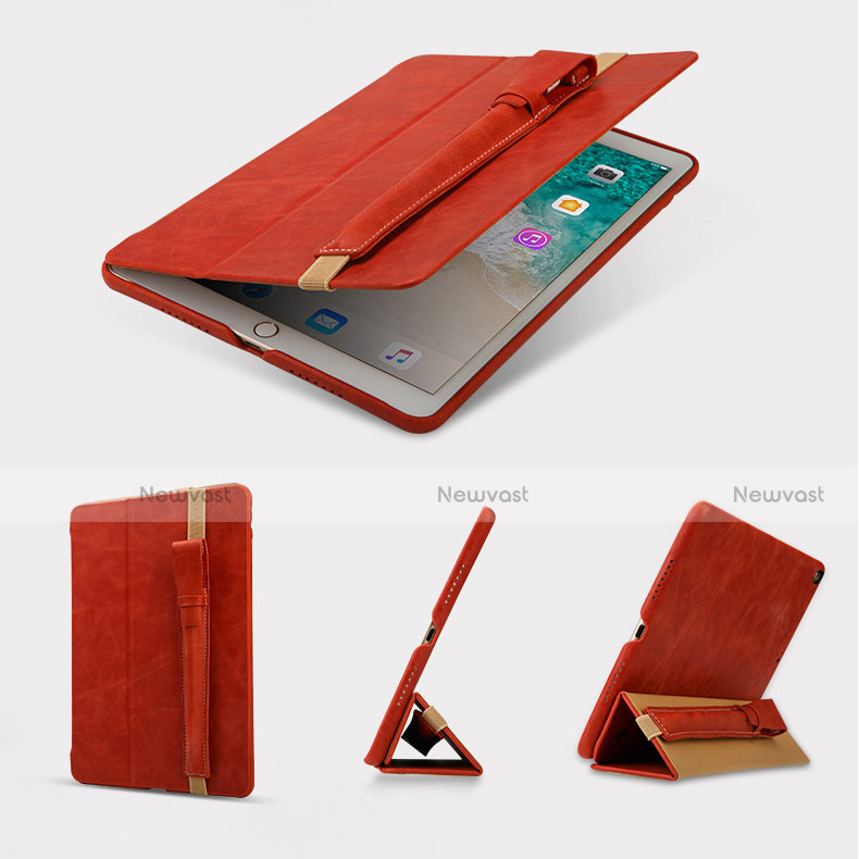 Luxury Leather Holder Elastic Detachable Cover P02 for Apple Pencil Apple New iPad 9.7 (2017) Red