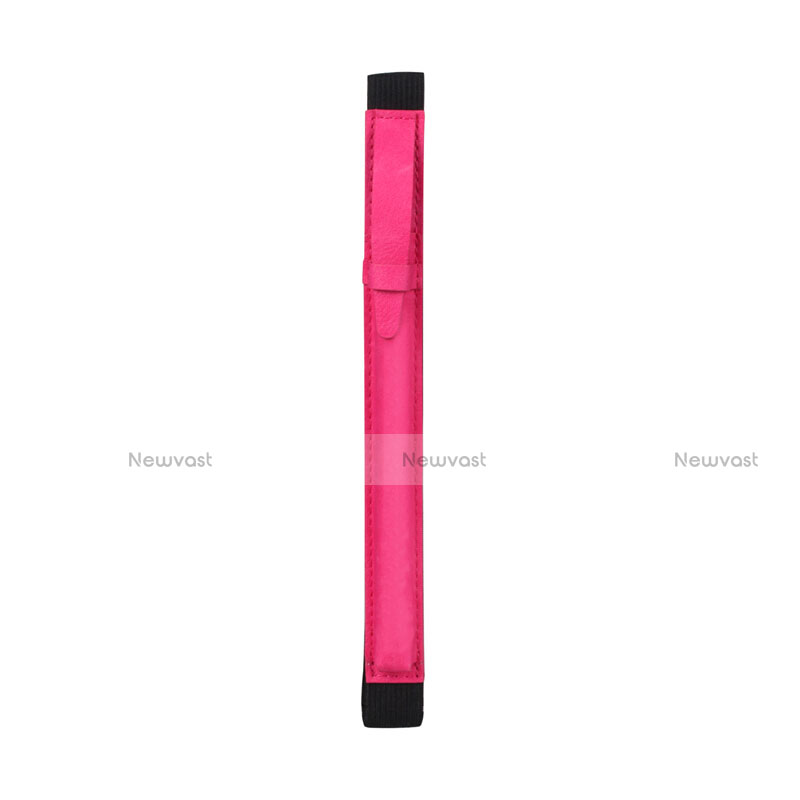 Luxury Leather Holder Elastic Detachable Cover P03 for Apple Pencil Apple iPad Pro 10.5 Hot Pink