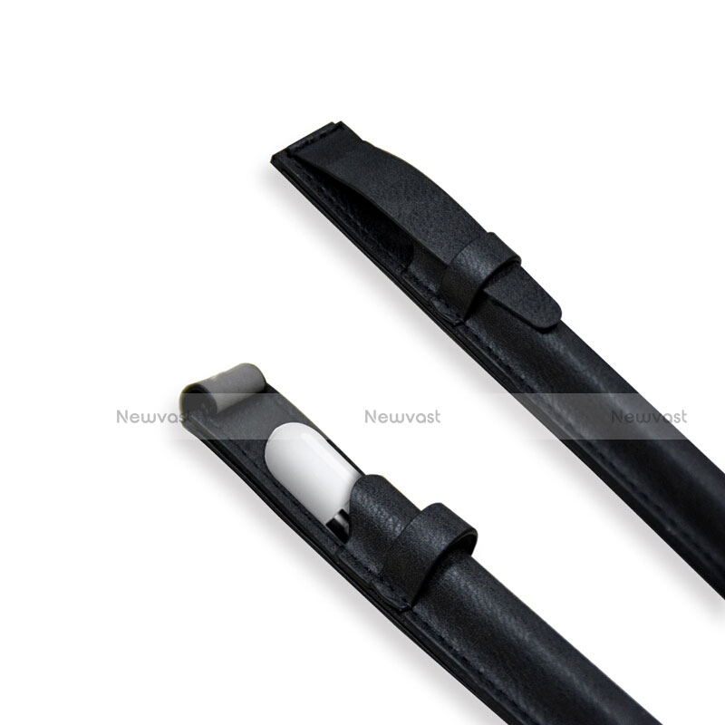Luxury Leather Holder Elastic Detachable Cover P03 for Apple Pencil Apple iPad Pro 12.9 (2017) Black