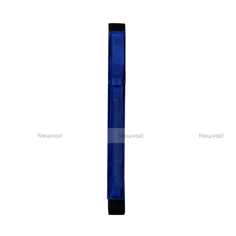 Luxury Leather Holder Elastic Detachable Cover P03 for Apple Pencil Apple iPad Pro 12.9 (2017) Blue