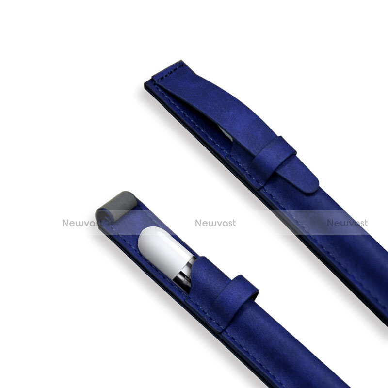 Luxury Leather Holder Elastic Detachable Cover P03 for Apple Pencil Apple iPad Pro 12.9 (2017) Blue