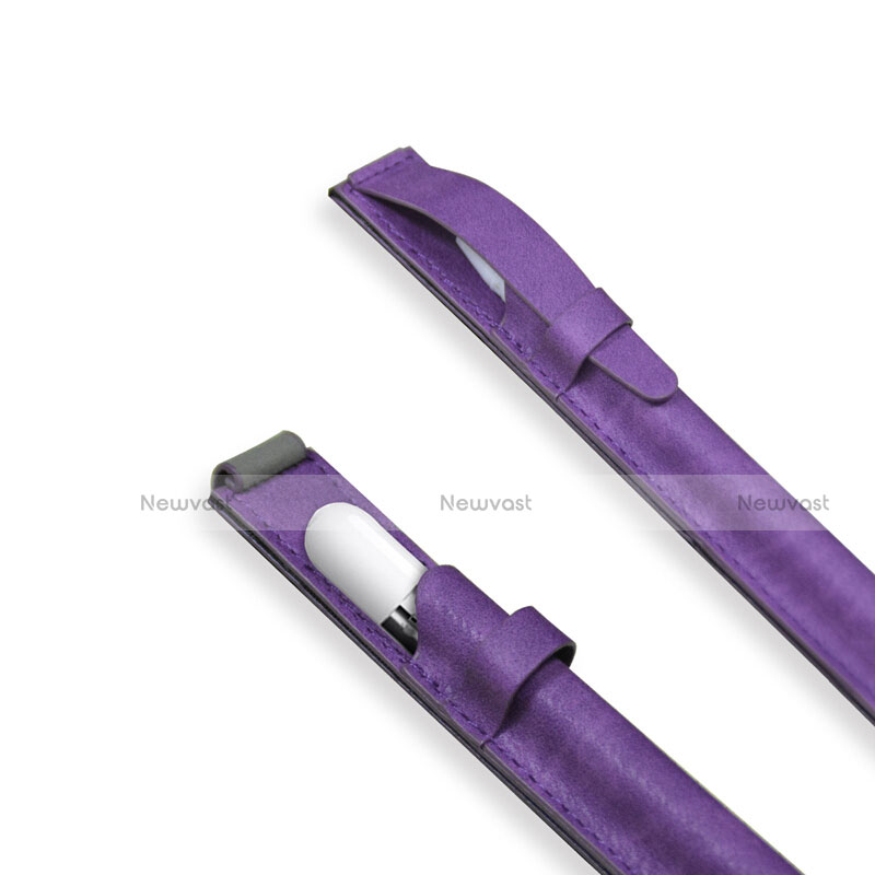 Luxury Leather Holder Elastic Detachable Cover P03 for Apple Pencil Apple iPad Pro 12.9 (2017) Purple