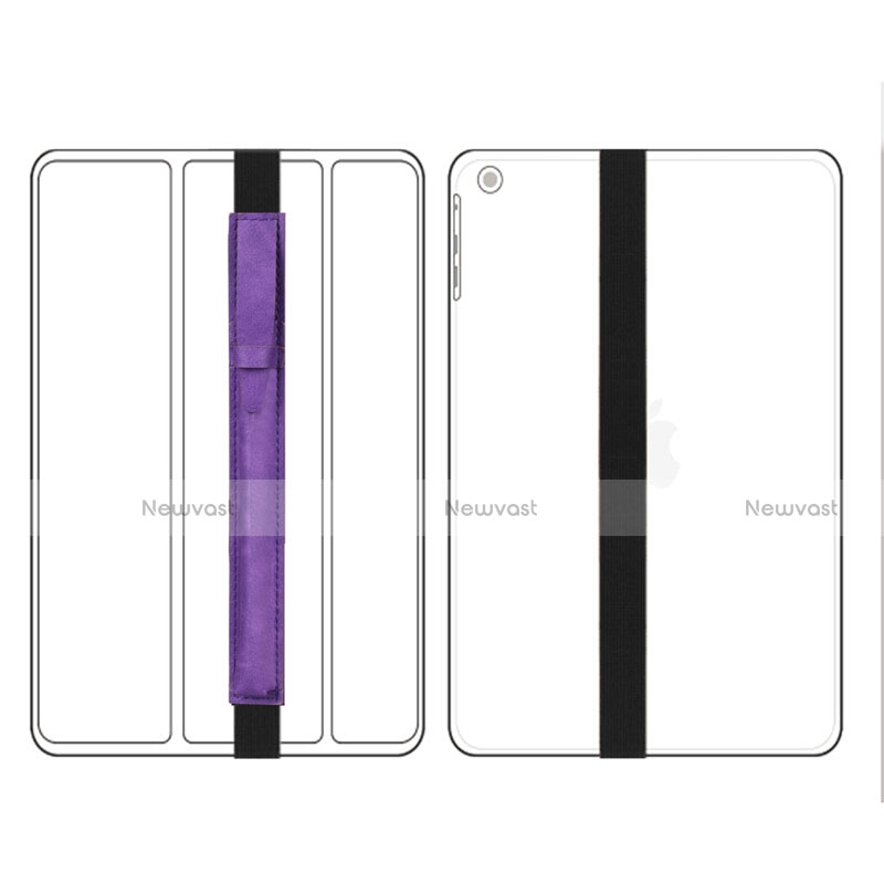 Luxury Leather Holder Elastic Detachable Cover P03 for Apple Pencil Apple iPad Pro 12.9 Purple
