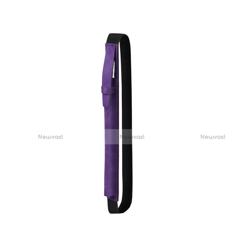 Luxury Leather Holder Elastic Detachable Cover P03 for Apple Pencil Apple iPad Pro 12.9 Purple