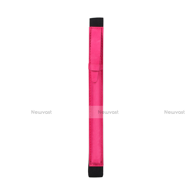 Luxury Leather Holder Elastic Detachable Cover P03 for Apple Pencil Apple iPad Pro 9.7 Hot Pink