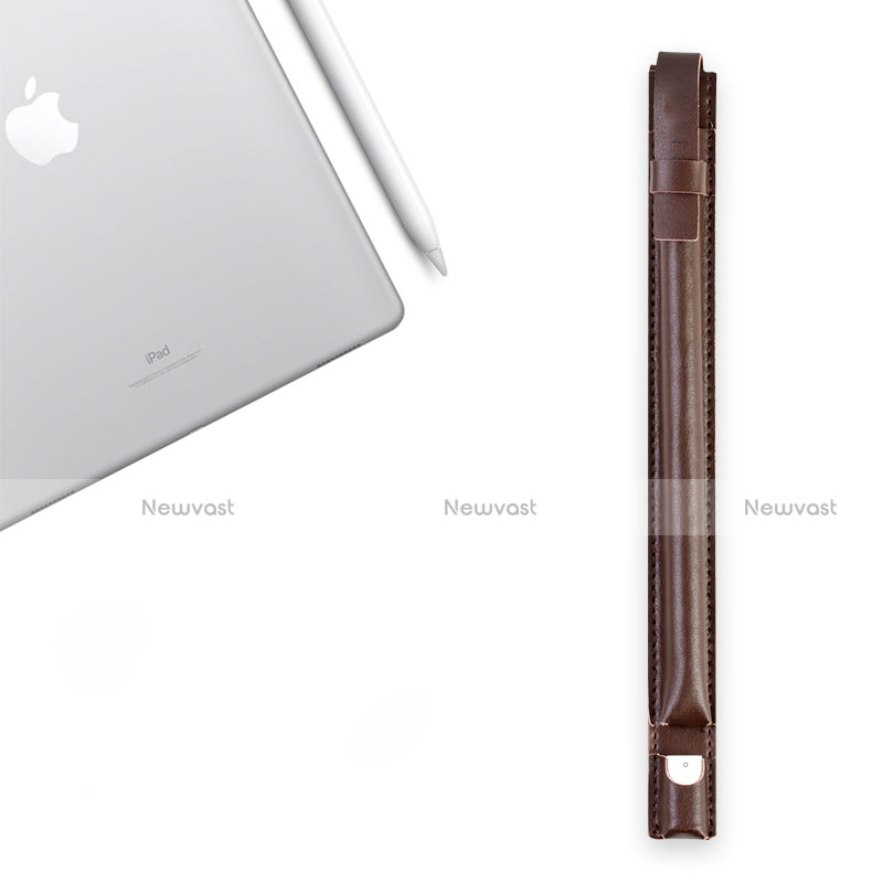 Luxury Leather Holder Elastic Detachable Cover P04 for Apple Pencil Apple iPad Pro 10.5 Brown