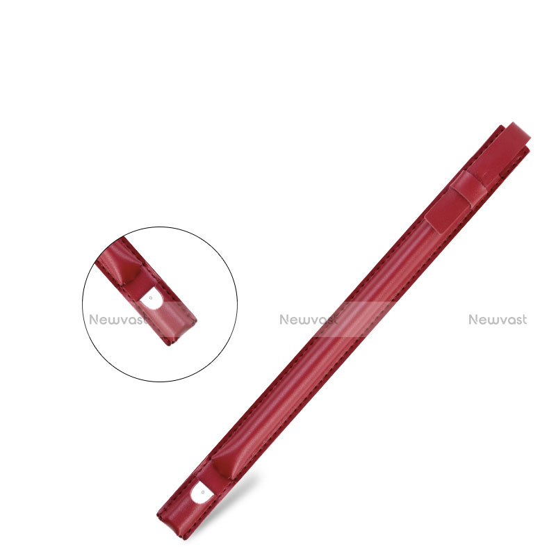 Luxury Leather Holder Elastic Detachable Cover P04 for Apple Pencil Apple iPad Pro 10.5 Red