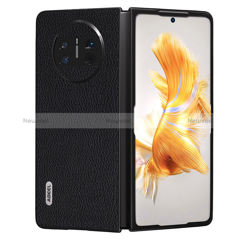 Luxury Leather Matte Finish and Plastic Back Cover Case B04H for Huawei Mate X5