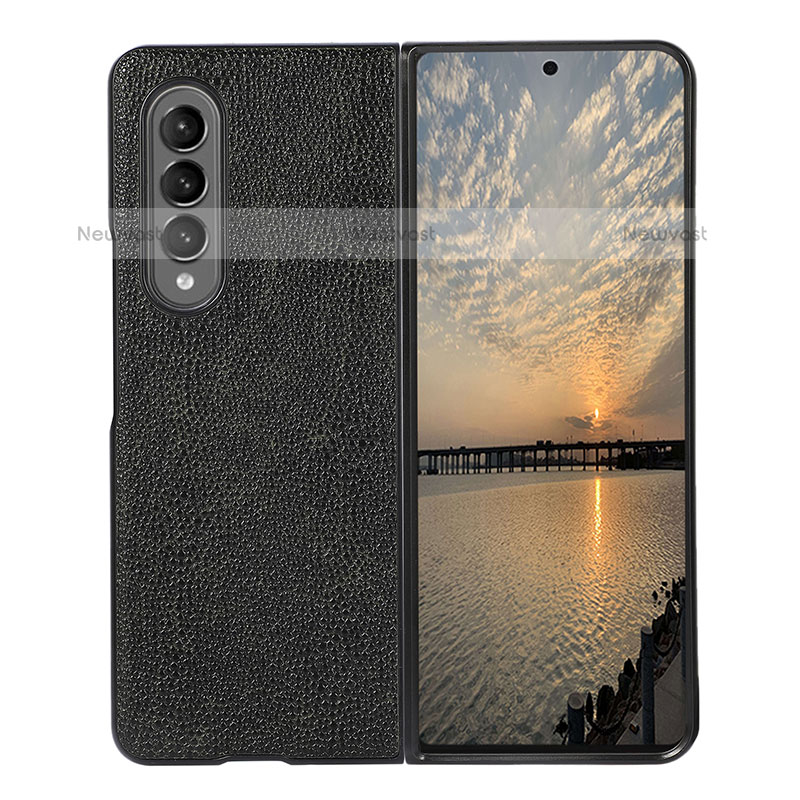 Luxury Leather Matte Finish and Plastic Back Cover Case B07 for Samsung Galaxy Z Fold3 5G