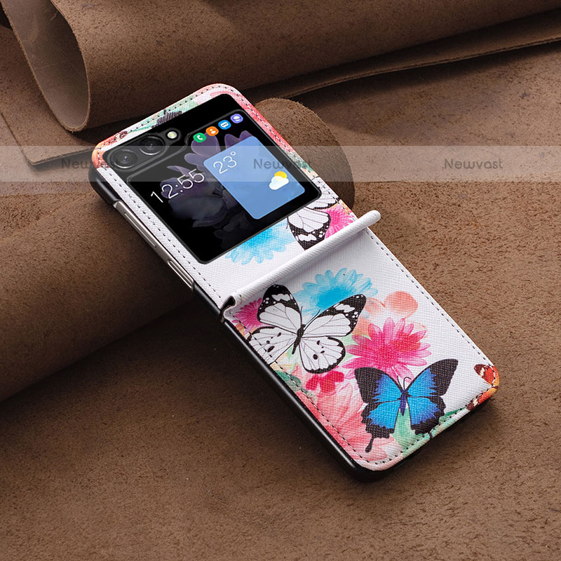 Luxury Leather Matte Finish and Plastic Back Cover Case BF2 for Samsung Galaxy Z Flip5 5G