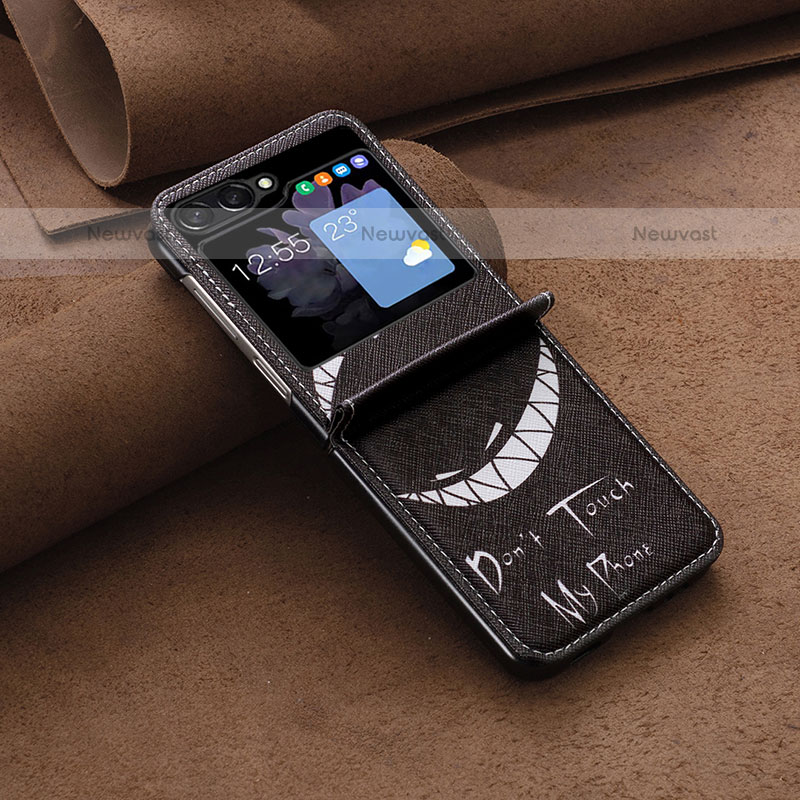 Luxury Leather Matte Finish and Plastic Back Cover Case BF2 for Samsung Galaxy Z Flip5 5G