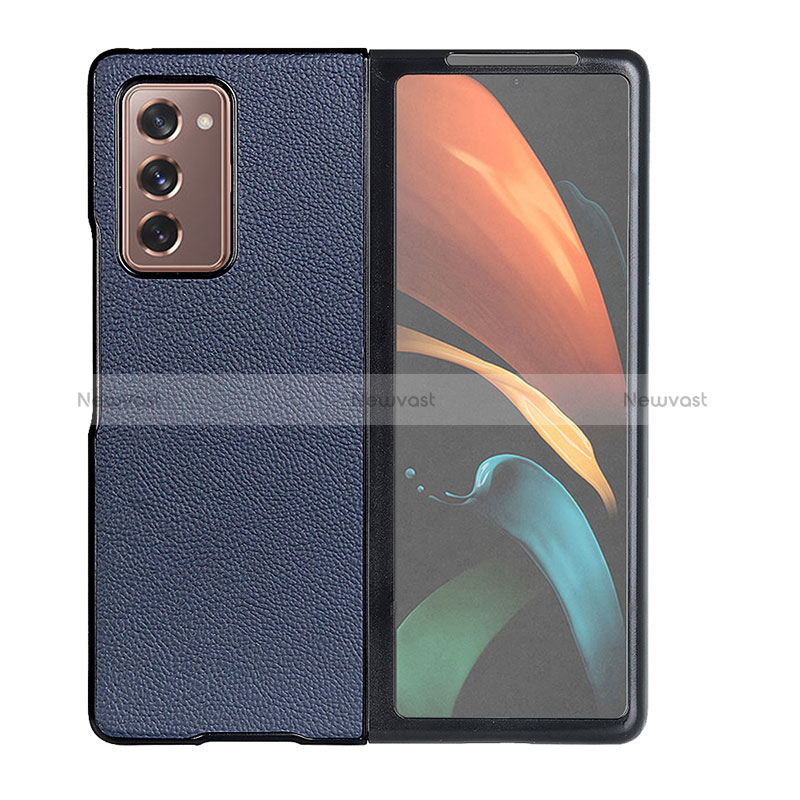 Luxury Leather Matte Finish and Plastic Back Cover Case BH1 for Samsung Galaxy Z Fold2 5G