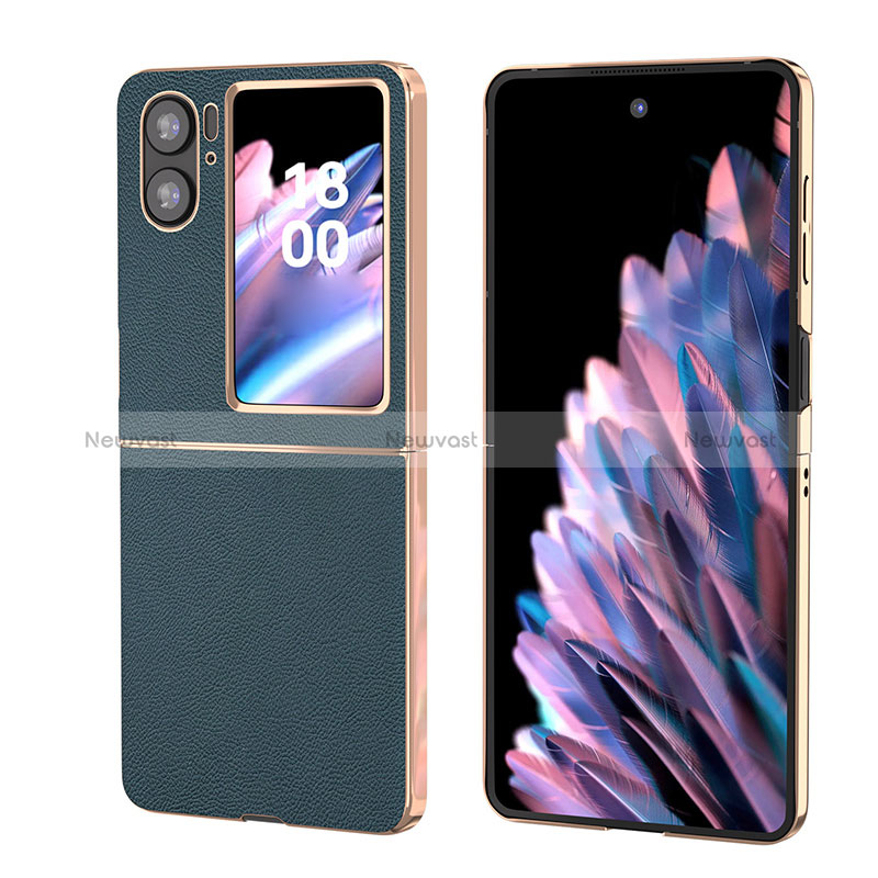 Luxury Leather Matte Finish and Plastic Back Cover Case BH13 for Oppo Find N2 Flip 5G